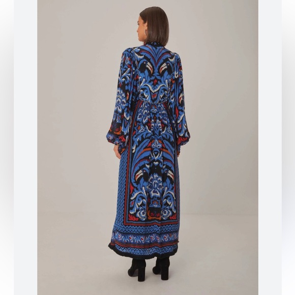 Anthropologie FARM Rio Black Toucans Scarf Maxi Dress - Picture 3 of 10